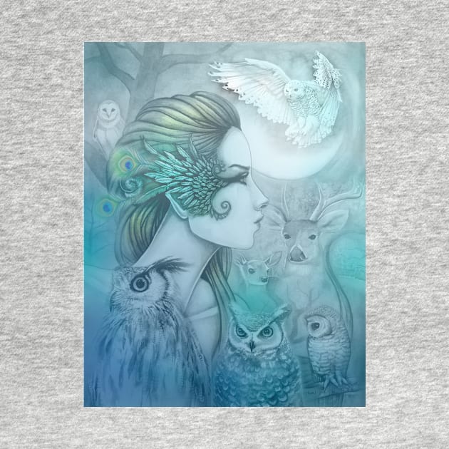 Spirit of Artemis (2) Goddess Fantasy Art Owls by robmolily